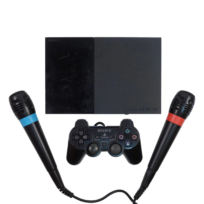 (Pre-Owned) Sony PlayStation 2 Console With SingStar- Black - ريترو
